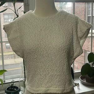 IRO White Textured Crop Top